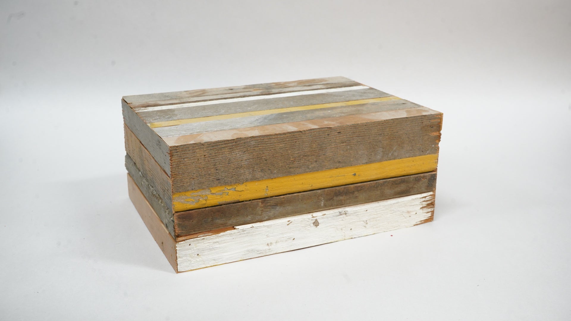 Aged wood apple box, various colours. Small size. 